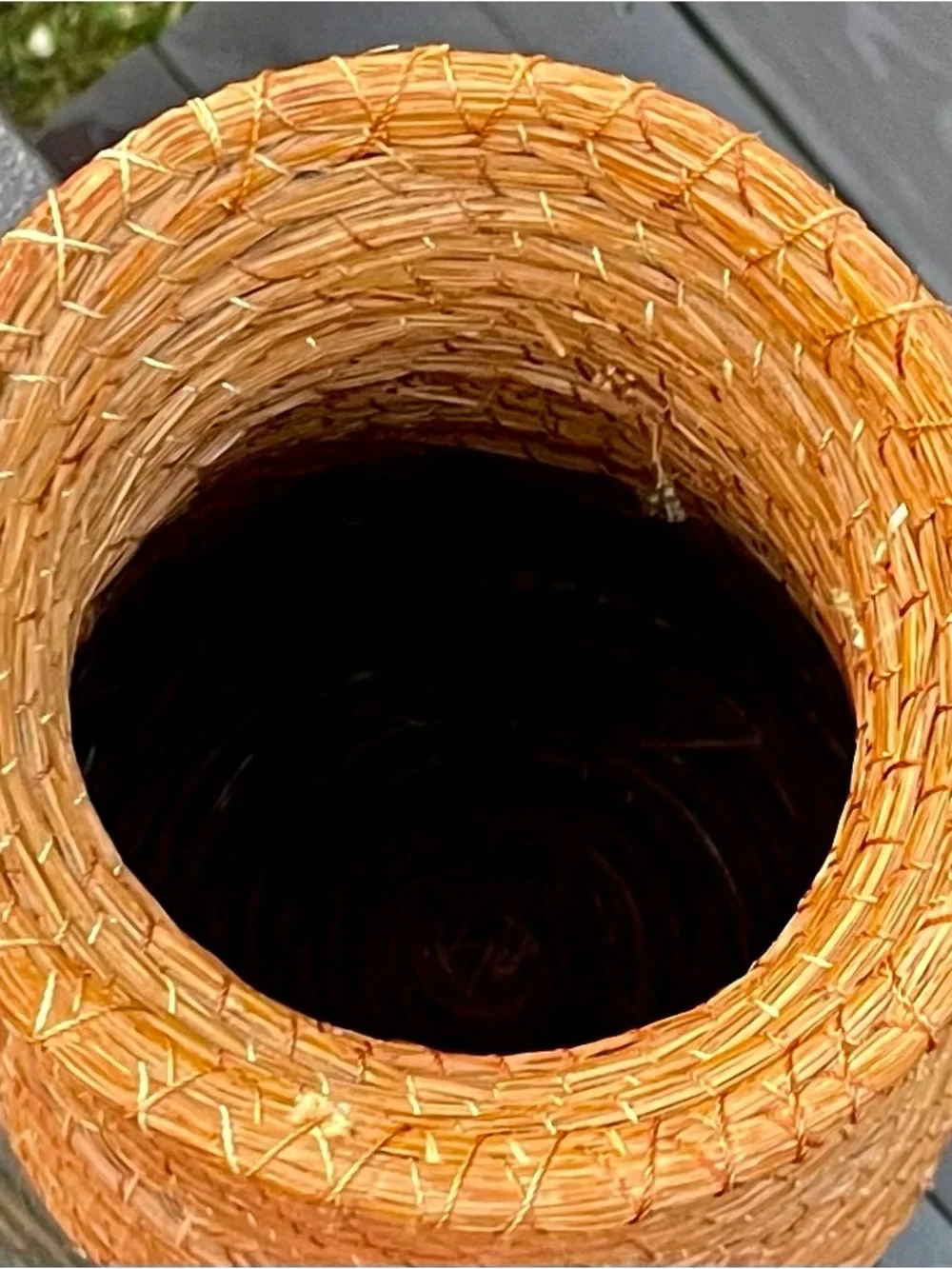 Cherokee Native American North Carolina Handwoven Pine Needle Primitive Basket